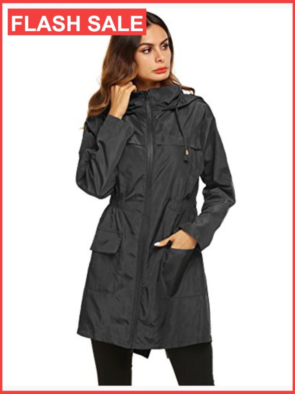 Waterproof Lightweight Rain Jacket Hooded Active Outdoor Anorak - Picture 2 of 7